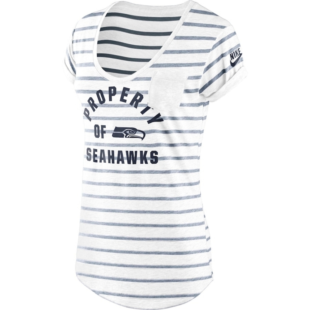 Women's Nike White Seattle Seahawks Boyfriend Pocket T-Shirt XS